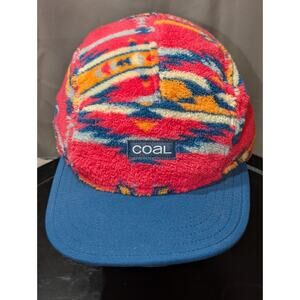 Coal Hat Cap Strap Back Mens Blue Black Aztec Fleece Pattern Outdoors Warm